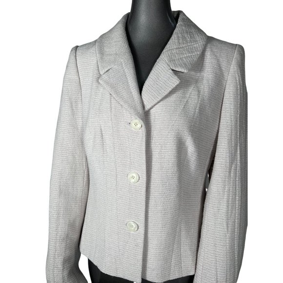 Lafayette 148 New York NWT Textured Blazer Linen Light Beige Jacket 6 - Picture 2 of 4